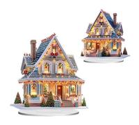 Syntego Christmas Villa House Art Kit, 2D DIY Festive Diamond Painting Art Kit, Unique Table Top Decoration Kit, Housewarming Gift