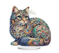 Syntego Colorful Floral Cat Diamond Art Kit I 5D DIY Mosaic Crystal Rhinestone for Home Decoration I for Adults & Beginners I Durable, Lightweight, Easy to Use & Perfect for Art Lovers