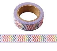 Syntego Colourful Multi Colour Rainbow Glitter Washi Tape Masking Self Adhesive Trim 15mm x 3 Meters (1)