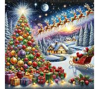 Syntego Diamond Painting Kits for Adults, Christmas 5D Diamond Art Kit, Festive Holiday Wall Decor, Relaxing Craft Kit, Gem Painting