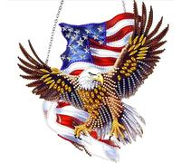 Syntego DIY American Flag Eagle Diamond Painting Kit I Acrylic Patriotic Ornament | 5D Diamond Art Craft with Rhinestones | for Adults & Beginners
