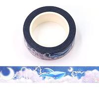 Syntego Dream Whale Holographic Silver Foil Washi Tape Decorative 15mm x 10m