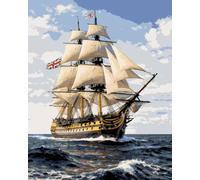 Syntego HMS Victory Paint by Numbers for Adults, Acrylic Kit 50x40cm