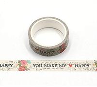 Syntego Love Hearts, Flowers and Music Print Decorative Washi Tape 15mm x 5m