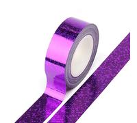 Syntego Solid Foil Holographic Glitter Effect Washi Tape Decorative Self Adhesive Masking Tape 15mm x 5m (Purple)