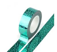 Syntego Solid Foil Holographic Glitter Effect Washi Tape Decorative Self Adhesive Masking Tape 15mm x 5m (Turquoise)