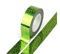 Syntego Solid Foil Holographic Glitter Effect Washi Tape Decorative Self Adhesive Masking Tape 15mm x 5m (Green)