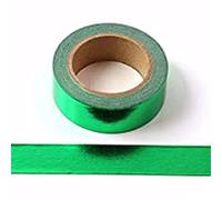 Syntego Solid Foil Washi Tape Decorative Self Adhesive Masking Tape 15mm x 10 Meters (Green)