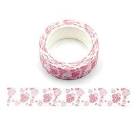 Syntego Sparkly Valantines Red and Pink Hearts Glitter Washi Tape Masking Self Adhesive Trim 15mm x 3 Meters