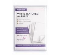 Syntego Textured A4 Paper 110gsm - Premium Printer Paper for Inkjet & Laser | Ivory & White Textured Paper for Invitations, Certificates, Menus & Craft (50, White)
