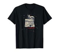 Synth & Cat Analog Studio Gear Techno Producer ADSR Nerd T-Shirt