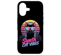 Synth Cat Vibes Retro 80s DJ Kitty Music Case for iPhone 17