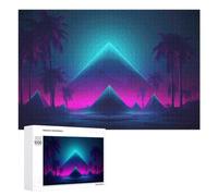 Synth Wave Pyramid Dreams Jigsaw Puzzle, 1000 PCS, Indoor Activity for The Home, A Relaxing Challenge for Adult Puzzle Enthusiasts
