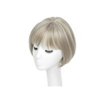 Synthetic 3D Bangs Invisible Seamless Head Hair Straight Hair Air Head Overhead Replacement Cover Adds Volume(Lvory mix blonde)