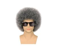 Synthetic 4-Color 70s Rock Afro Wigs - Synthetic Curly Hair, Stylish Design, Perfect for Mens/Women Halloween Cosplay Womans Hair Topper(Silver grey)