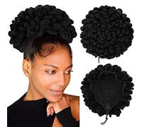 Synthetic Afro Hairpiece Dreadlock Ponytail High Puff Drawstring Pony Tail Faux Loc Bun Crochet Braided Clip-In Hair99J/350#