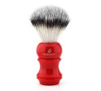 Synthetic Badger Shaving Brush Red Resin Handle Extra Soft Resilient & Vegan!