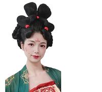 Synthetic Chinese Traditional Hanfu Wig Hair Bun Retro Black Chignon Fake Ancient Chinese Hair Bun Princess Cosplay Wig (Color : Wig A)