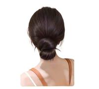 Synthetic Clamp Type Bowknot Hair Bun With Claw Clip Elegant And Natural Shuttlecock Head Ponytail Hair Extensions For Women Elegant or Chic Look(Brown black)