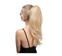 Synthetic Claw Clip In Ponytail Long Straight Hair Extensions, Daily Ware Hairpiece Pigtail With Band Horse Tail Hair Extension for Daily Use(Light Blonde)