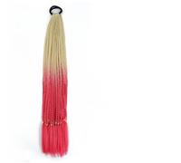 Synthetic Colored Braided Ponytail Hair Extension 60CM Elastic Rubber Band Braiding Ponytail Hair Extensions For Girls-B48-24inches