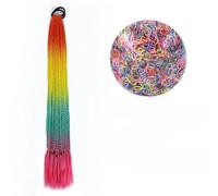 Synthetic Colored Braided Ponytail Hair Extension 60CM Elastic Rubber Band Braiding Ponytail Hair Extensions For Girls-D3-24inches
