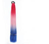 Synthetic Colored Braided Ponytail Hair Extension 60CM Elastic Rubber Band Braiding Ponytail Hair Extensions For Girls-C23-24inches