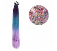 Synthetic Colored Braided Ponytail Hair Extension 60CM Elastic Rubber Band Braiding Ponytail Hair Extensions For Girls-C26-24inches