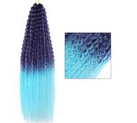 Synthetic Crochet Curl Water Wave Hair Twist Braid Deep Wave Braiding Hair Extension Wavy For Women deeppurple-lightblue 30inches#3PcsLot