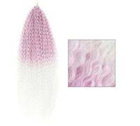 Synthetic Crochet Curl Water Wave Hair Twist Braid Deep Wave Braiding Hair Extension Wavy For Women lightpurple-white 30inches#3PcsLot