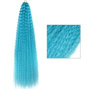 Synthetic Crochet Curl Water Wave Hair Twist Braid Deep Wave Braiding Hair Extension Wavy For Women lightblue 30inches#1PcsLot