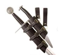 Synthetic Daggers Loop - Faux Leather Bladees Pouch, Equipment Holder | Authentic Period Outfit Element, Practical Adventure Prop For Historical Reenactment, Entertainment Shows, Event Costume Accesso