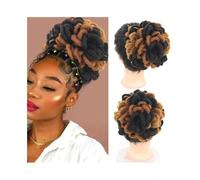 Synthetic DreadLock Afro Puff Hair Bun Chignon Faux Locs Clip In Drawstring Pony Tail Hair Pieces(4-27-30)