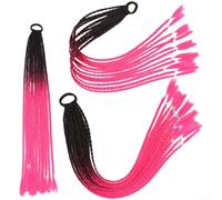 Synthetic Dreadlock Ponytail Extension 60cm High for temp Fiber For Braids Jumbo Knotless Styles 12 Strands Red Pink Blue Green Purple(41)