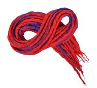 Synthetic Dreadlocks Crochet Braid Hair 20 Inch Soft Wool Dread Locs Handmade Braiding Hair Extension(B Red)