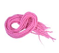 Synthetic Dreadlocks Crochet Braid Hair 20 Inch Soft Wool Dread Locs Handmade Braiding Hair Extension(pink)