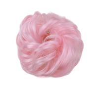 Synthetic Elastic Hair Scrunchie Chignons Curly Clip in Pony tails Extensions Hair Ponytail for Women Girls(Pink)