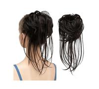 Synthetic Elastic Messy Bun Hairpieces Natural Wave Scrunchie Ponytail Hair Extensions for Women(Balck Brown)