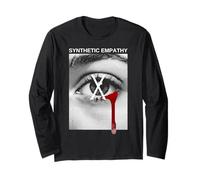 Synthetic Empathy Eye Halftone Style Red Teardrop Punk Goth Long Sleeve T-Shirt