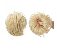Synthetic Fake Hair Bun Curly Band Hairpiece Scrunchie Scrunchy Wrap Messy Piece Elastic Afro Chignon Cheveux Tail Women's Updo Hair Ponytail for Women Girls(Beach blonde)