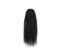 Synthetic Fake Hair Extensions Long Kinky Curly Drawstring Ponytail Clip In Wrap Around Ponytail(2-Dark Brown)