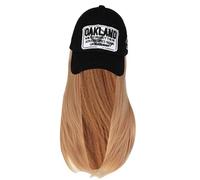 Synthetic Fiber Wigs Hat Soft Adjustable Baseball Caps For Women With Long Straight Hair Women Accessories Hairstyle Caps