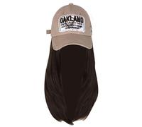 Synthetic Fiber Wigs Hat Soft Adjustable Baseball Caps For Women With Long Straight Hair Women Accessories Hairstyle Caps