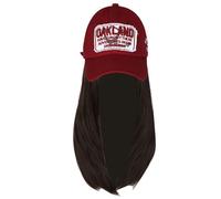 Synthetic Fiber Wigs Hat Soft Adjustable Baseball Caps For Women With Long Straight Hair Women Accessories Hairstyle Caps