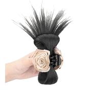 Synthetic Fibre Wigs Bun Hair Clip With Dred Rose Flower Decoration For Vintage Hairstyles Secure Hold Wedding Hair Accessory