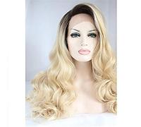 Synthetic Front Wigs Body Wavy Layered Hairstyle 150% Density Synthetic Silk Ladies Mid Length Front Wig (22 Inches)