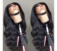 Synthetic Front Wigs Frontal Human Hair Wig 13X4 150% Density Invisible Peruvian Body Wavy Frontal Wig For Black Women,18 Inches (26 Inches)