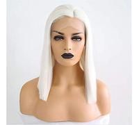 Synthetic Front Wigs,Short Hair Bob Front Wig Platinum Blonde Synthetic Hair Heat Resistant Synthetic Wig for Women,22 inches (18 Inches)