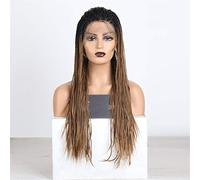 Synthetic Front Wigs Synthetic Front Wig Long 2X Twist Braid Wig For Women Two Tone Gray Blonde Cosplay Wig Free Part,18 Inches (26 Inches)