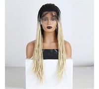 Synthetic Front Wigs Synthetic Front Wigs Women'S Long Ombre Blond Wig Free Partial Synthetic Front Wig Two Tone Blond 2X Twist Braid Wig Cosplay Wig,B,18 Inches (26 Inches|B)